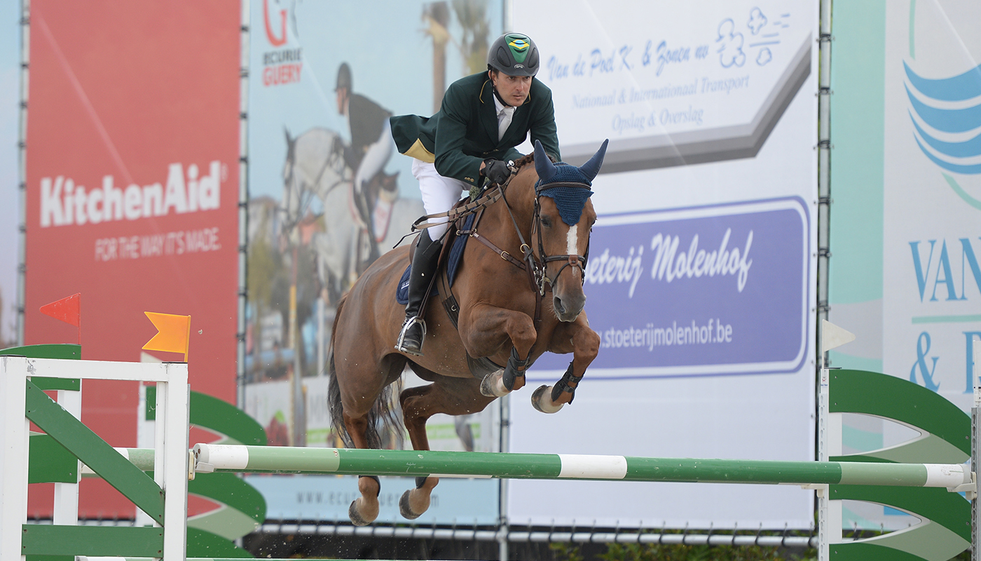AGATHA D’ECAUSSINNES (E.O.) (Schilling/Lys de Darmen – breeder: Les Ecuries d’Ecaussinnes, B-7190 Ecaussinnes) ridden by Joao Victor Castro (BRA)