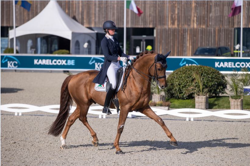 GOLDDREAM VD KEMPENHOEVE (Jazz x Quaterback) en Jorinde Verwimp, CDI3* Opglabbeek (Dirk Caremans)